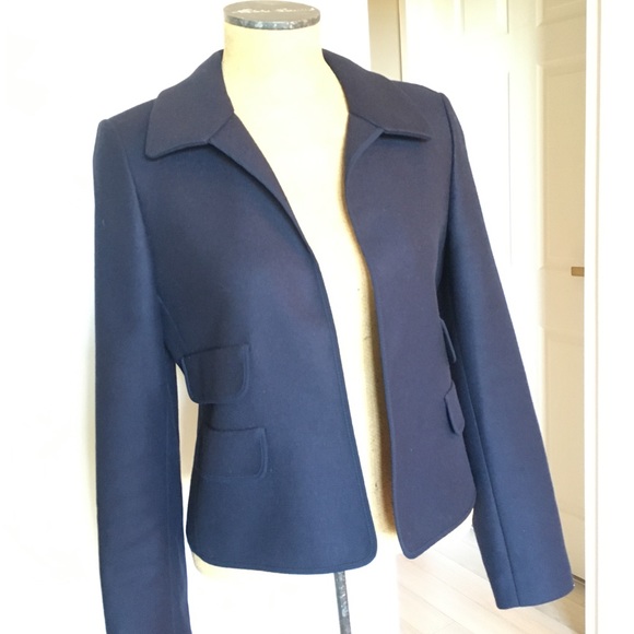 8 Judith & Charles Crop Wool Unlined Blazer - Picture 3 of 12